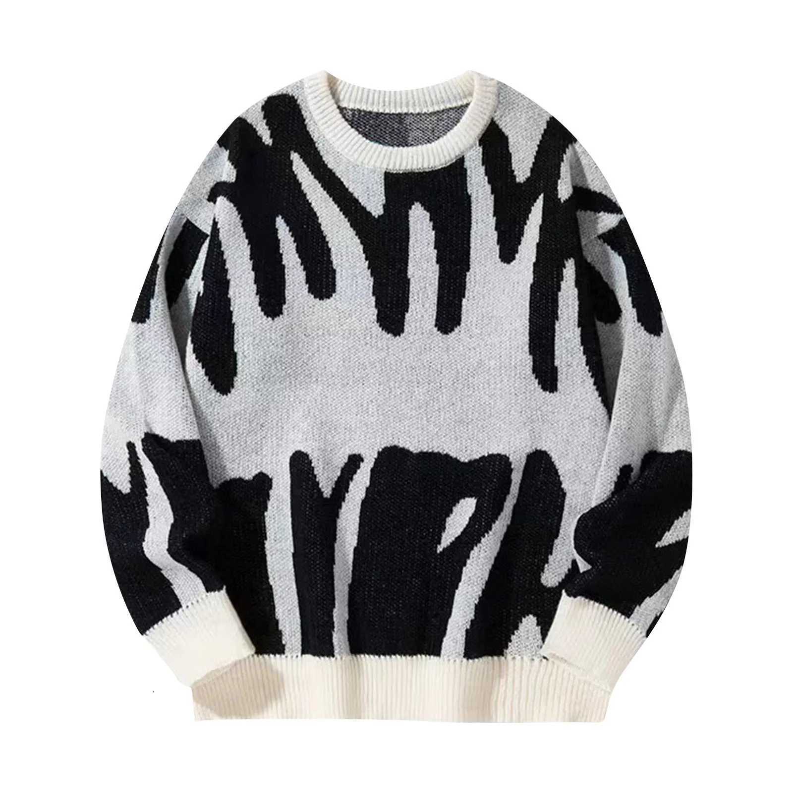Unisex Sweaters Pullovers Autumn And Winter New Fashion Abstract Letter Jacquard Sweater With Warm And Thick Contrast Color Knit Z250905