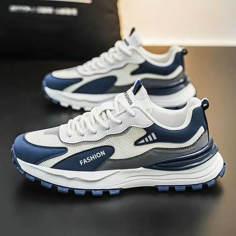 Mens Trend Casual Sports Shoes Platform Sneakers Fashion Running Shoes Mens Breathable Mesh Laceup Fashion Casual Sneakers Z250905