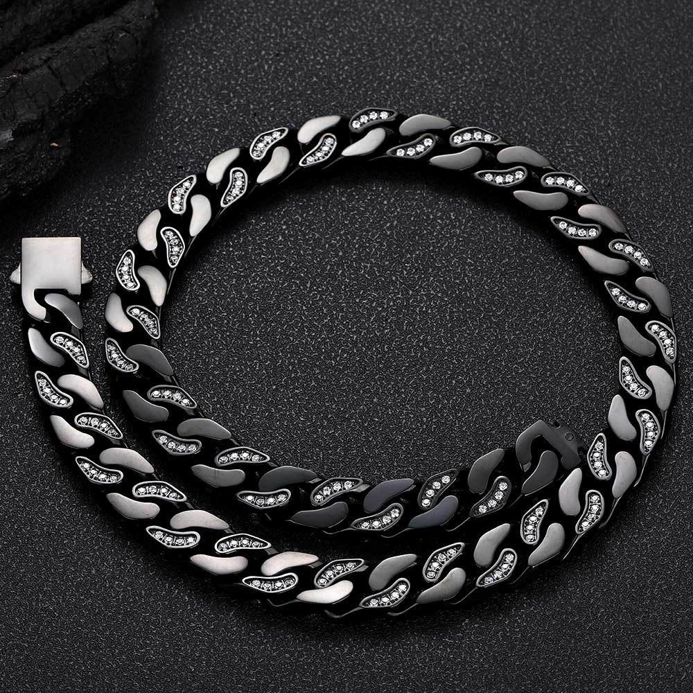GZYS JEWELRY Waterproof Stainless Steel Iced Out Moissanite Cuban Link Chain Men Necklace 12MM