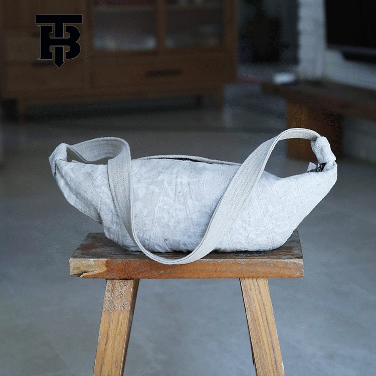 TB BHULAMTE Designer Bag New 2025 Simple Artistic Cotton Linen Crossbody Dumpling Canvas Bag Niche Design Casual Underarm Handbag Luxury Bag Waist Bag