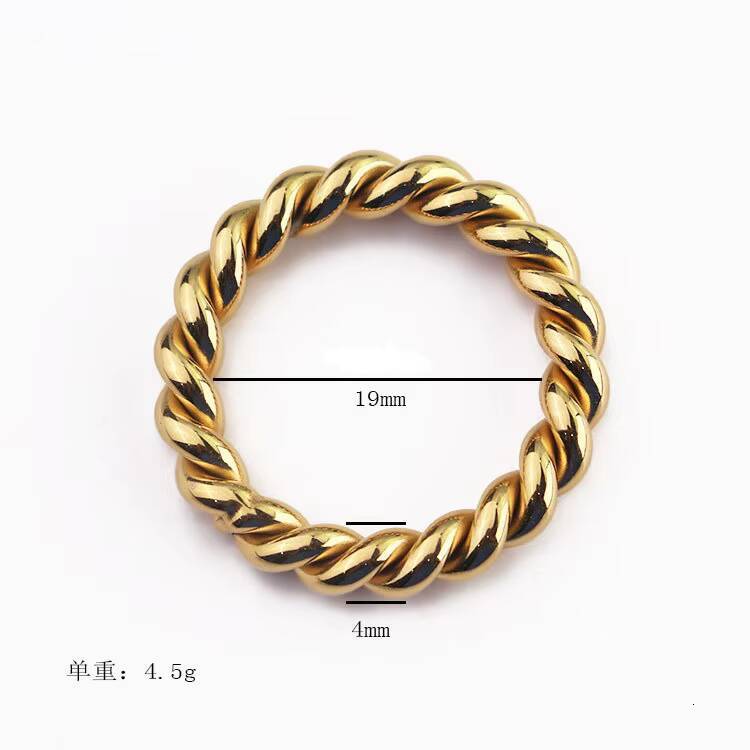 Wholesale Womens Stainless Steel Fashion Rings Jewelry Women Gold Plated Twisted Style Ring