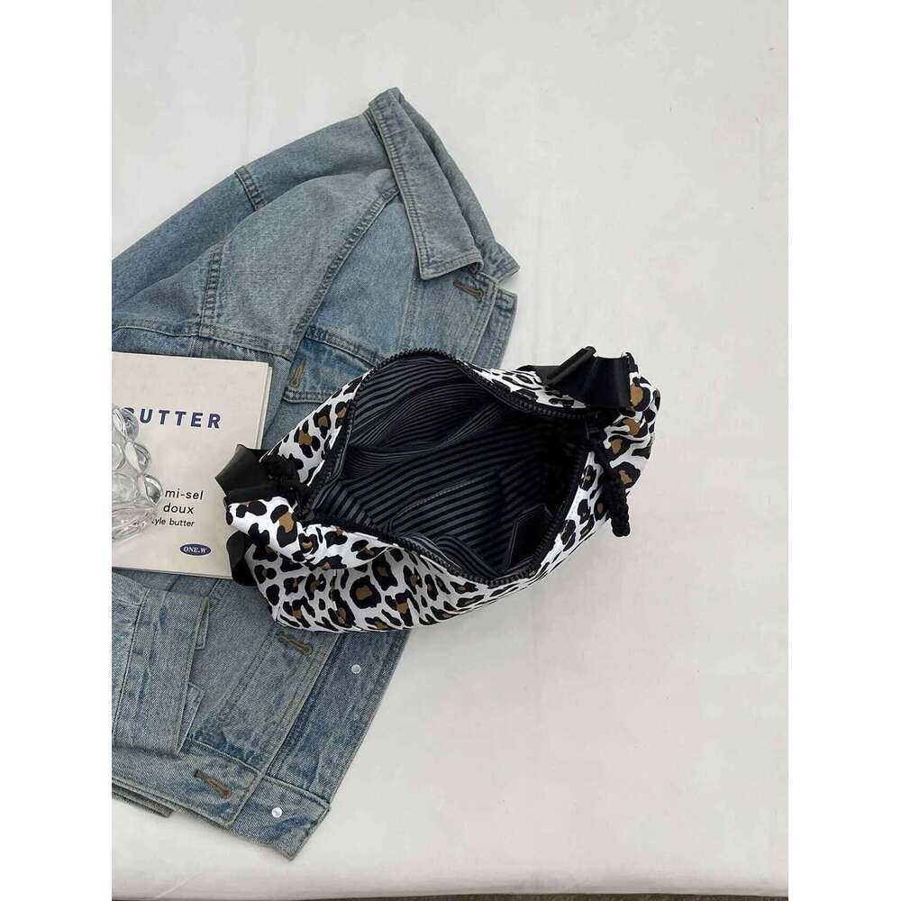 Autumn/Winter Large Capacity Commuter Leopard Print Crossbody Womens Canvas Fashion Casual Shoulder Dumpg Bag