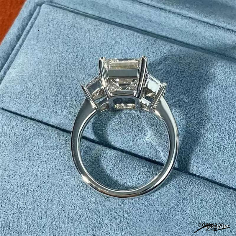 10K 14K White Gold ddmydec IGI Certificated Lab Grown Dia 5Ct Vintage Engagement Emerald Cut Ring ddmydec