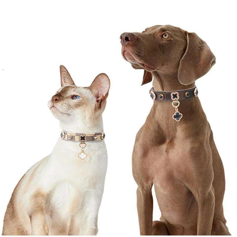 2025 new Designer Dog PU Leather Pretty Bling Dia Puppy Collar Crystal Sparkly Glitter Jewel Girls Cat Collars for Small Medium Pet Female Dogs Kitten