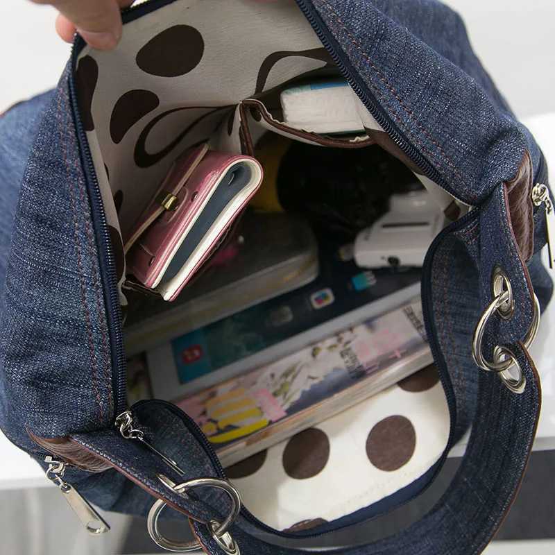 Denim Women Shoulder Bag large capacity Female hobos handbag Design Casual big Totes blue ladies hand bags Canvas Crossbody bags Z250903