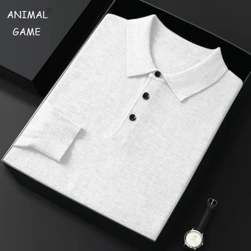 Autumn Mens Quarter button Pullover Sweater Lightweight Lapel Slim Fit Knit Casual Polo Sweaters Winter Warm Outerwear 250905