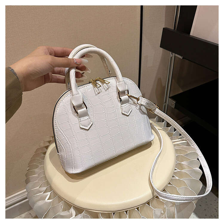 High-End Small for Women 2023 New Versatile Solid Color Elegant Shoulder Crossbody Crocodile Pattern Handbag Shell Bag