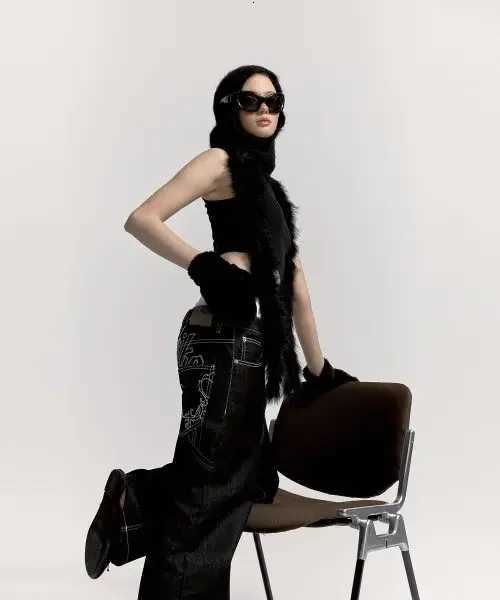 Simple Fashion Black Jeans Women Retro Street Loose Lowwaisted Jeans Casual Harajuku High Street Washed Straight Pants Denim W250905