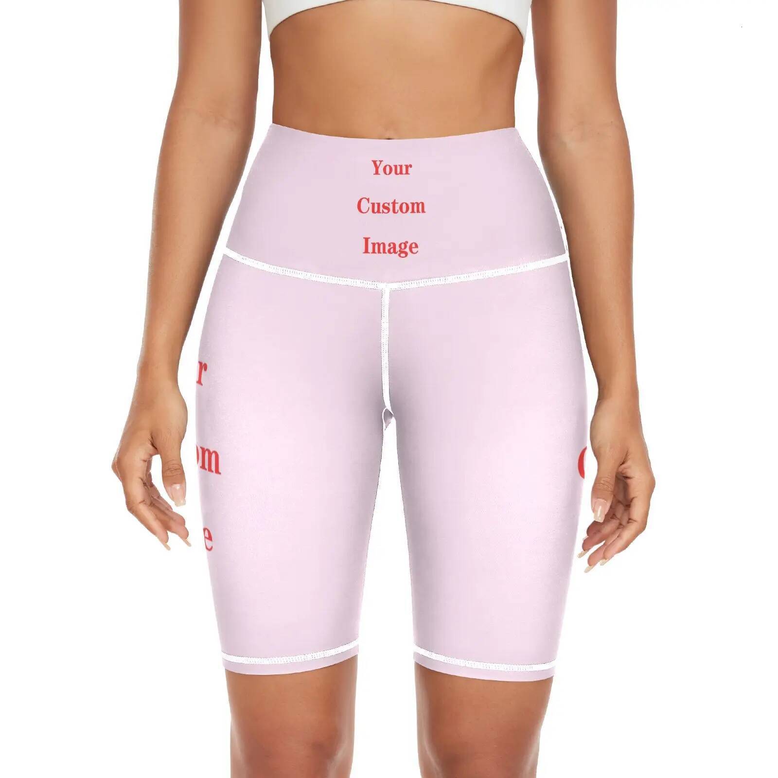 Gym Jogging Running Shorts Custom image Women High Waist Lifting Push Up Tight Sports Pocket Fiess Yoga Short Pant