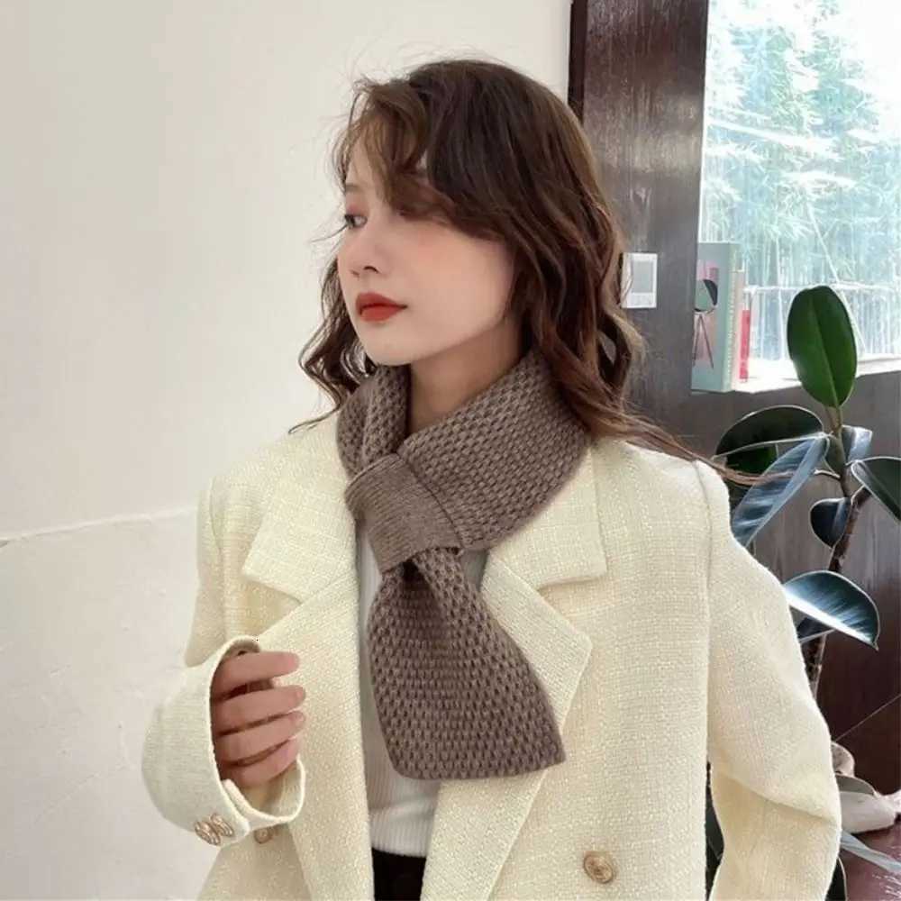 Winter Warm Solid Color Cross Scarf Knitted Neck Scarf Neckerchief Wr GirlsXJ250905