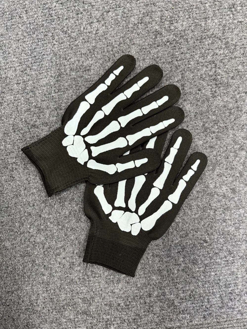Autumn And Winter Collection Halloween White Skeleton Pattern Mens Womens Warm Gloves Full Fingers Stretch Knitted Gloves 250904BJ - view 3
