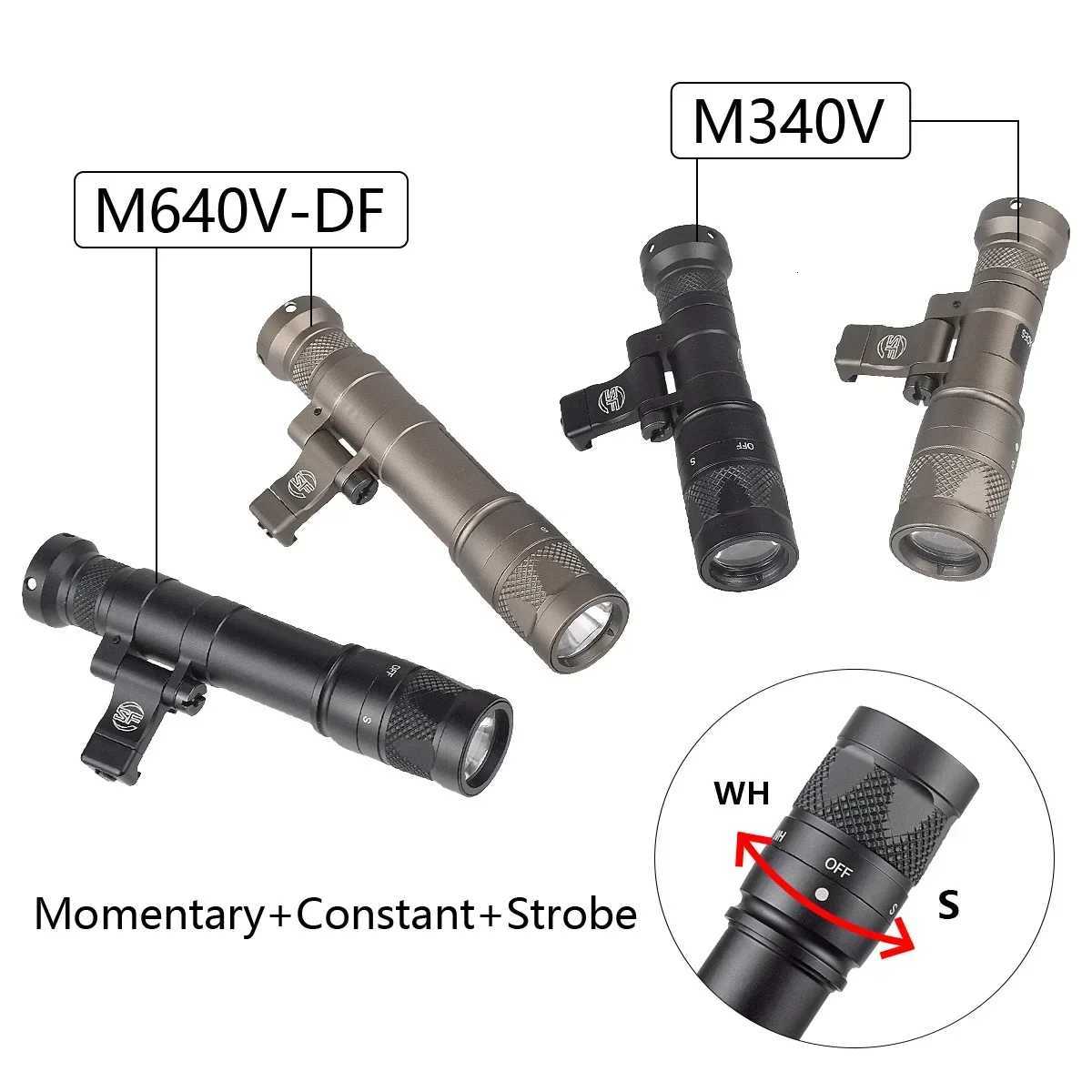 Tactical Surefir M600 M340 M640 SF Flashlight M340V Led Scout Light 20mm Picatinny Rail M LOK Mount Airsoft Hunting Gun LampXJ250905