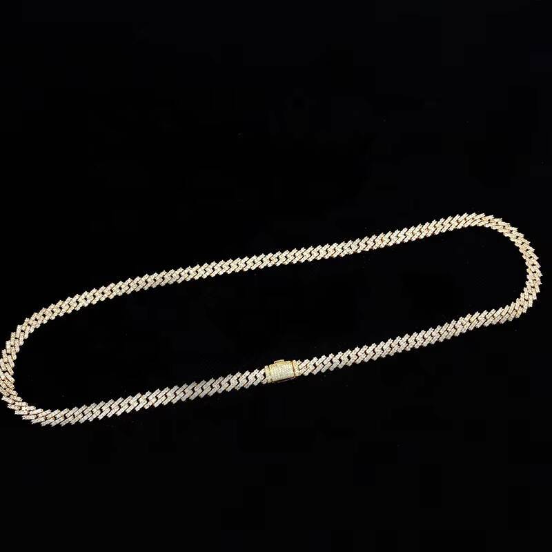 Iced Out Micro Pave Lab Diamonds Hip Hop Cuban Link Chain Necklace Moissanite Jewelry