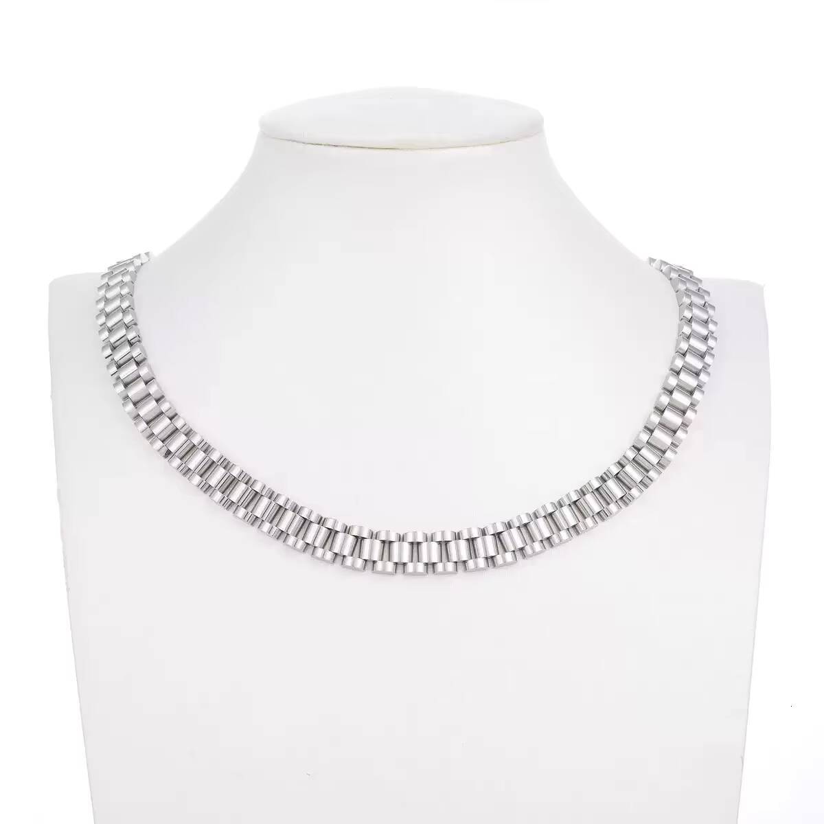 10mm Silver Stainless Steel Watch Band Necklace for Men Trendy Custom Jewelry with Strap Chain for Anniversaries