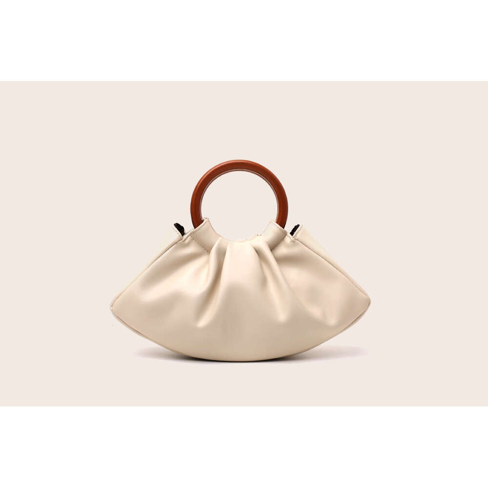 Handbag Pleated Tote Cloud Evening Solid Wood Cute Clutch Women's Bag