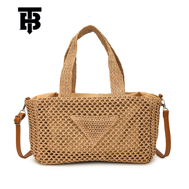 Leisure Minimalist Hollowed Out Women's Beach Bag Free Shipping Designer Luxury Woven Handbag Fashion Vacation Shoulder Underarm Bag Shopping Bag