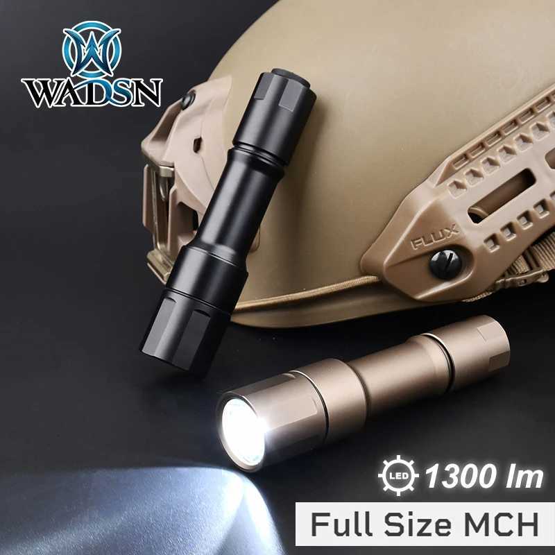 WADSN MCH Tactic Flashlight Cloud defensive Handheld Weapon Light 1300lm Portable Torch Rechargeable Outdoor Camping HuntingXJ250905