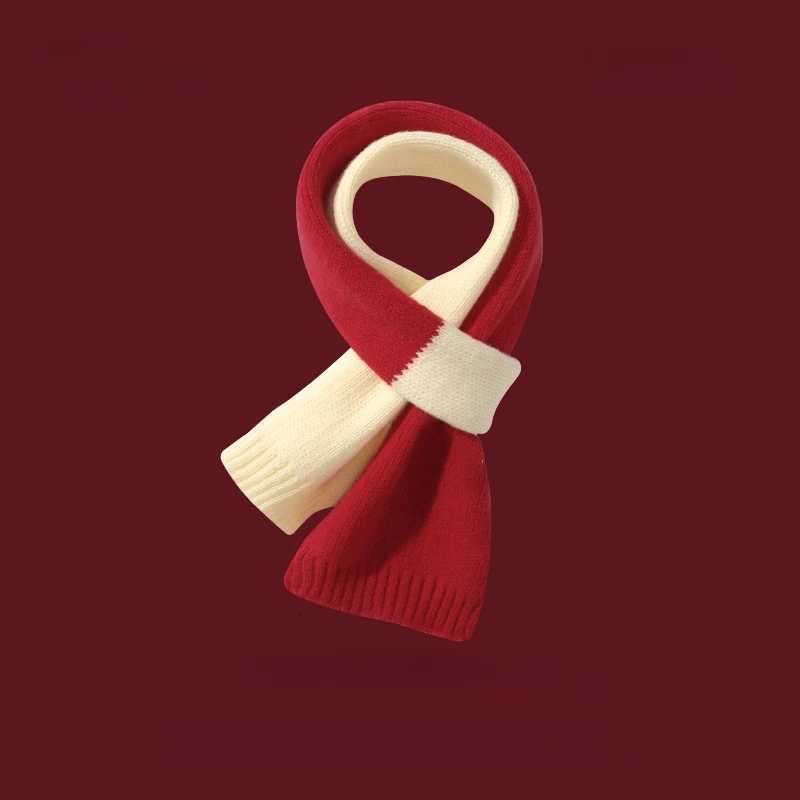 Scarf La Winter Warm Christmas Scarf New Years Gift Red Highend Childrens Knitted Bear Parentchild Party Collar GiftXJ250905
