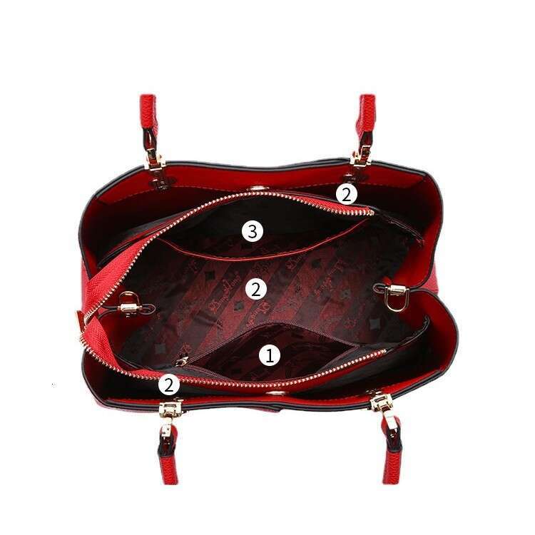 Donghong Cowhide Fashionable Large Capacity Handbag Shoulder Crossbody Bridal Bag