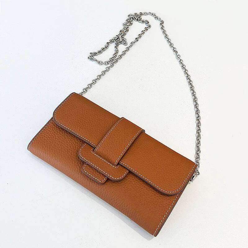 Design Woman Shoulder Custom Initials Chain Fashion Lady Crossbody Bag Personalized Real Leather Handbag Wallet Purse