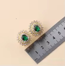 African 18K Gold Plated Bridal Costume Necklace And Earrings Blue Cubic Zirconia Jewelry Sets For Women Luxury Wedding