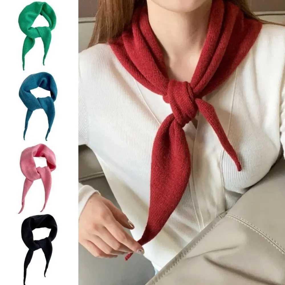 Fashion Korean Style Knitted Triangle Scarf Soft Windproof Winter Cashmere Scarves Casual Warm Women Cashmere Shl GirlsXJ250905