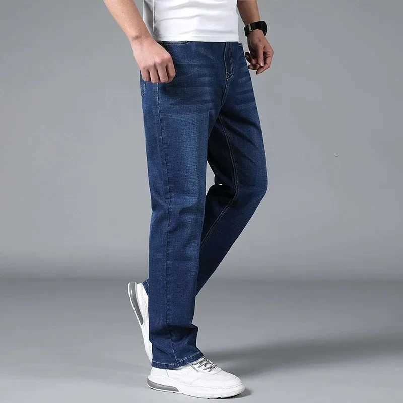 Tall Men Jeans Black Straight Leg Fit Stretch Extra Long Length Denim Trouser Male Classic Business Extended 90cm 200cm 20cm W250905