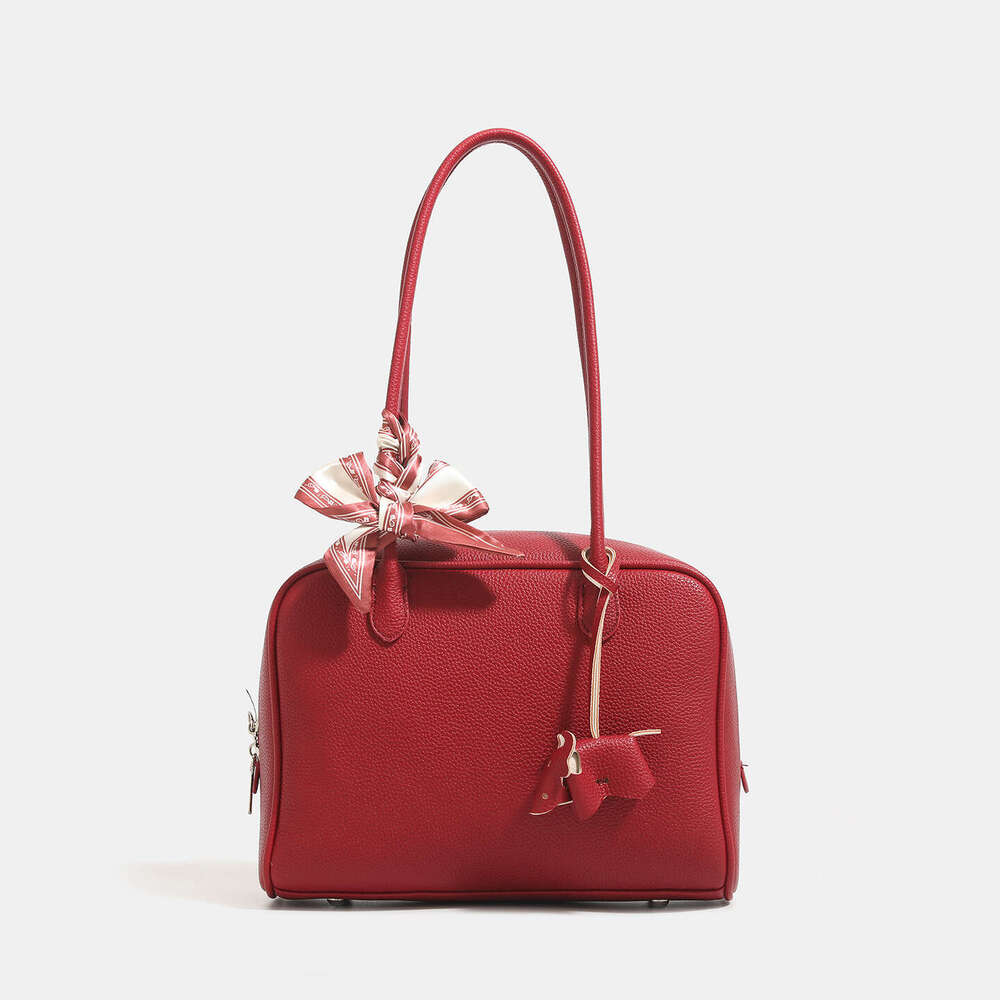 2025 New Handheld Small Bag Korean Style Casual Versatile Bowling Shoulder Crossbody Handbag