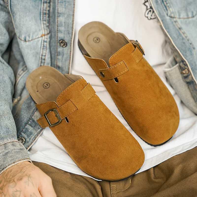 Mens and Womens 2025 New Summer Style Lazy SlipOn HalfDrag Baotou Couples Outer Wear NonSlip WearResistant Casual Shoes W250905