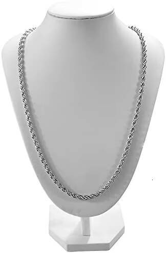 Wholesale Hip Hop Sterling Silver 925 Rope Chain Twist Necklace Wedding Engagement Jewelry 12mm Chunky Rope Chain Necklace