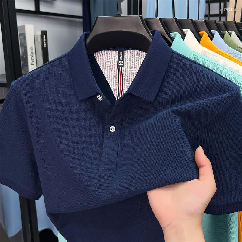 Men's T Shirts Summer Pure Cotton Polo Shirt Middle-aged Lapel Fashion Trend Breathable Business Casual Short-sleeved T-shirt For Men