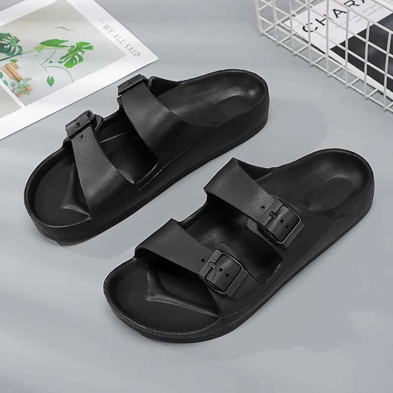 Size3647 Couples Adjustable Soft Buckle Slippers For Men Flat EVA Slippers Lightweight Anti Slip Slides Dropshipping shoes W250905