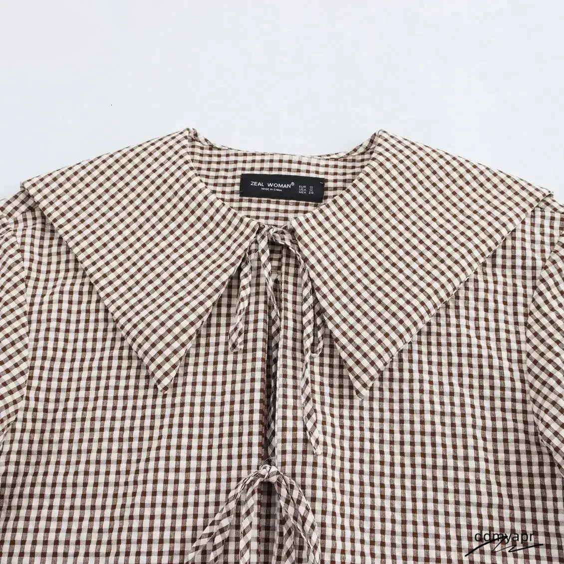 Womens Red Plaid Blouse - Fashionable Turn Down Neck Top For Ladies, Comfortable And Stylish ddmyday ddmyday ddmyday ddmyday