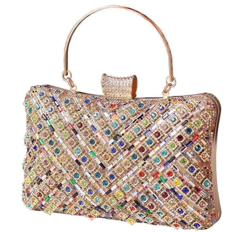 Popular Dia-Encrusted Dinner Colorful High-End Banquet European And American Fashion Rhie Bag, Bag Woman