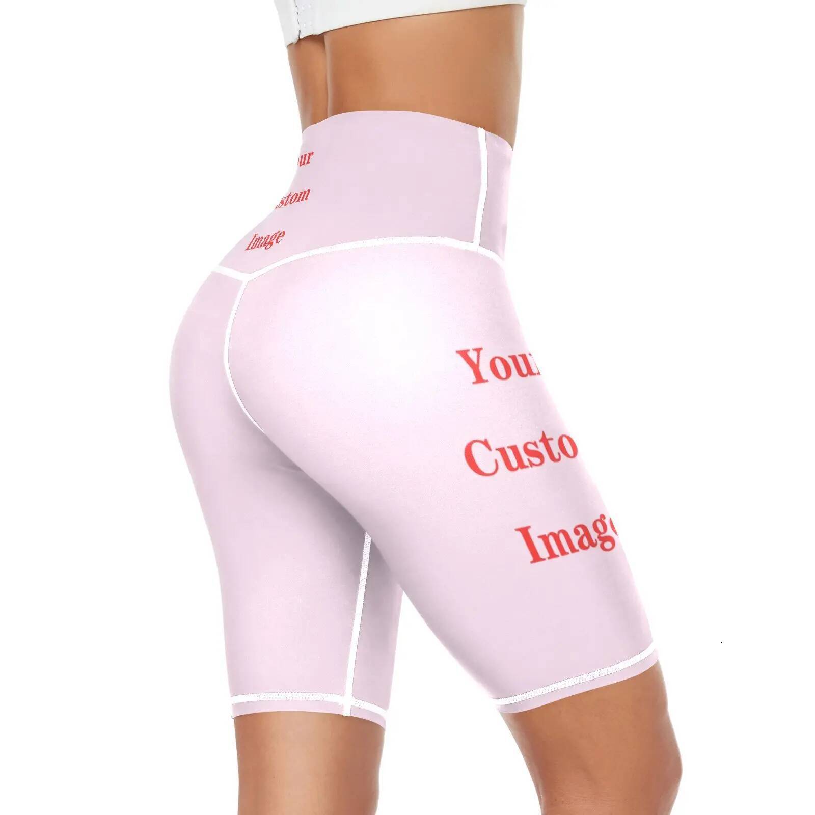 Gym Jogging Running Shorts Custom image Women High Waist Lifting Push Up Tight Sports Pocket Fiess Yoga Short Pant
