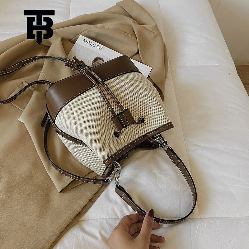 TB BHULAMTE Designer Bag Women's Bags 2025 Autumn New European And Luxury Bag American Fashion Bags Crossbody Bags Drawstring Patchwork Canvas Ha