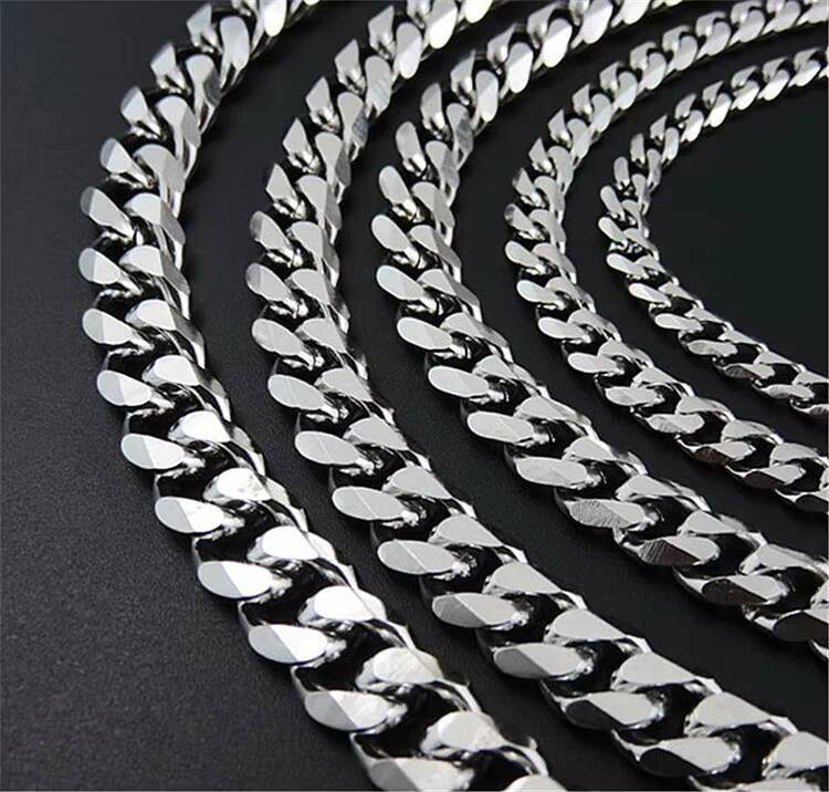 GZYS JEWELRY Wholesale Hip Hop Jewelry Precision Polishing Stainless Steel Necklace Miami Cuban Link Chain