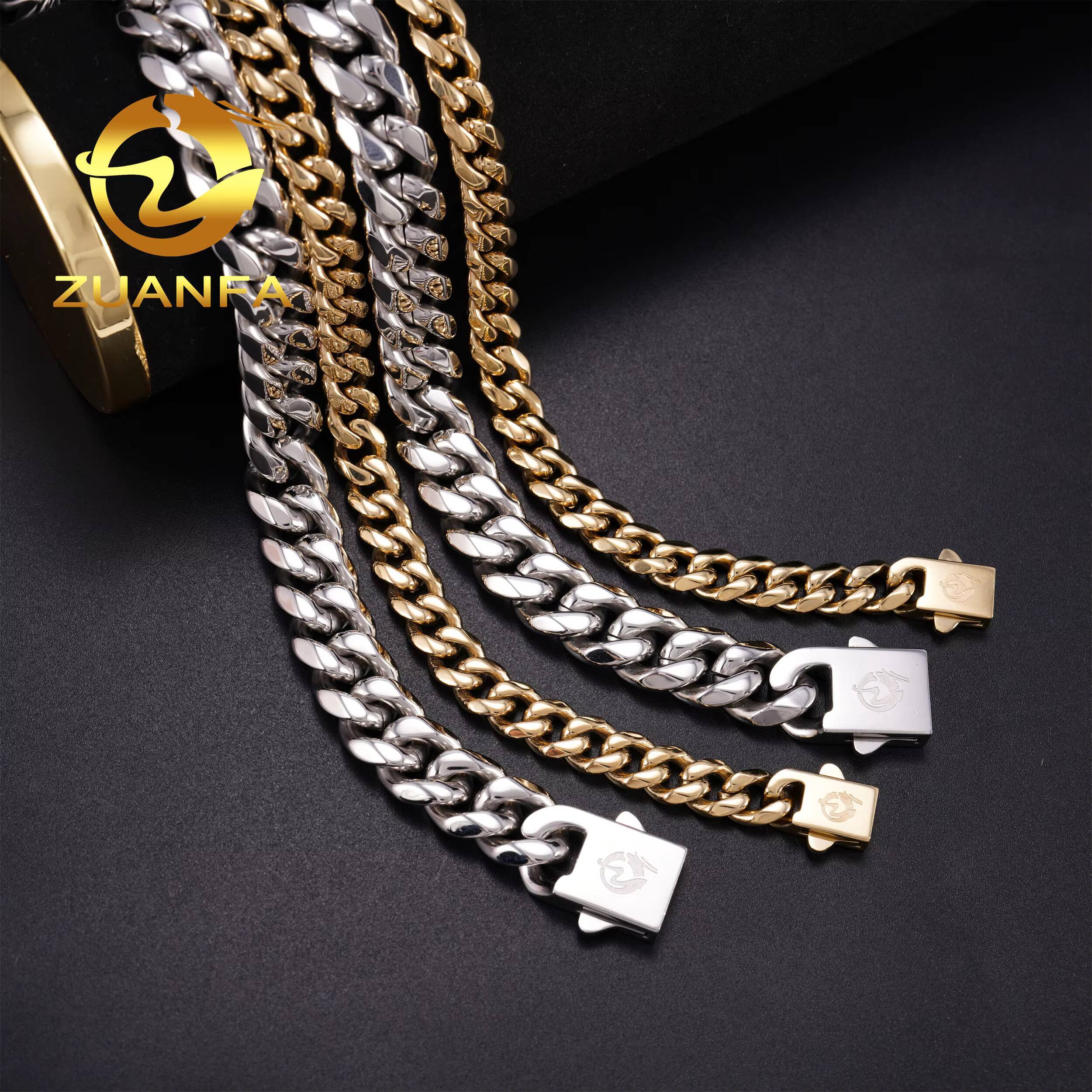 Ready Shipping 8mm 10mm 12mm High Quality 316L Stainless Steel Cuban Link Chain Bracelet Hip Hop Jewelry for Men Gift
