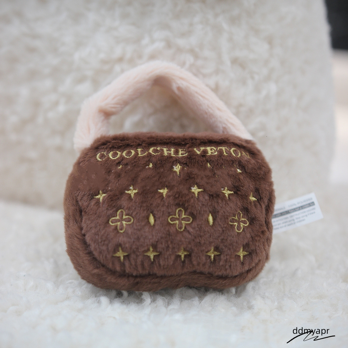 Exquisite Embroidery Chewy Bone, Handbag, Plush Funny Parody Dog Toys ddmyday With Interactive Squeaker, Stimulating Pet Enrichment, Safe Materials Fo