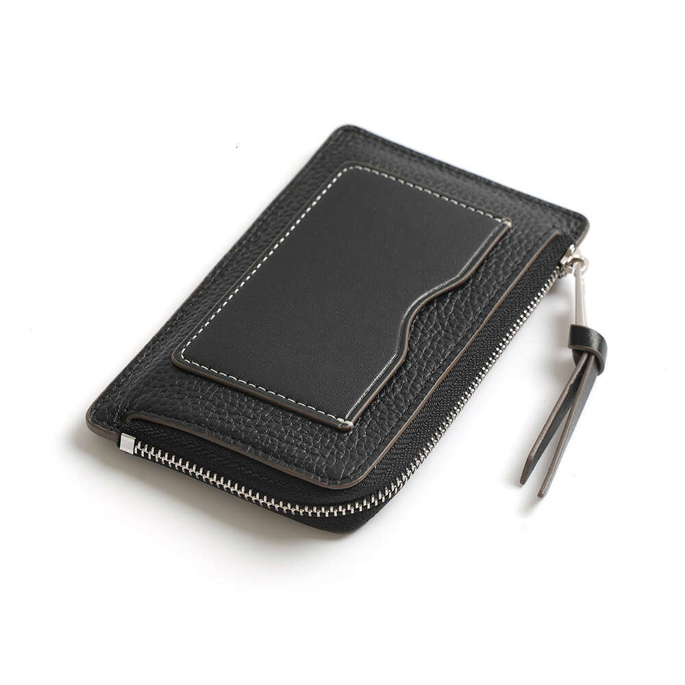 Fashion Genuine Leather Purse Multi-Card Slot Ultra-Thin Card Holder Coin Bag Top Layer Cowhide Zipper Small Wallet for Women designer wallet B5