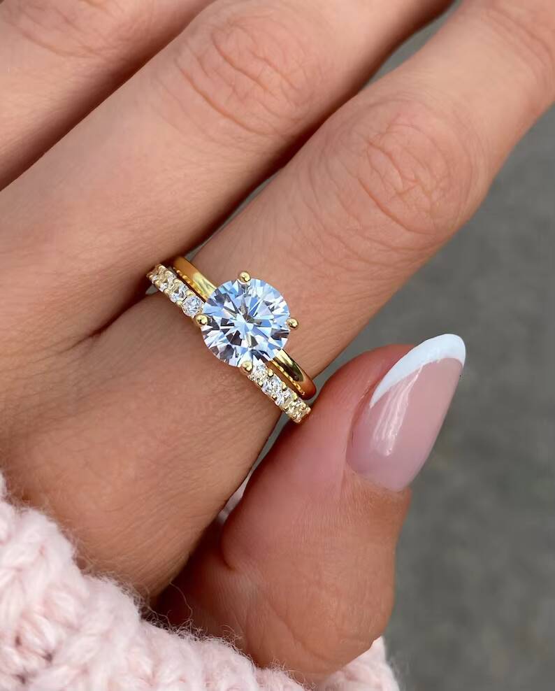 Silver S925 Wedding and Engagement Rings for Women Lab Diamond Solitaire Ring 10k14k18k925 Silver Casual Rings for Ladies