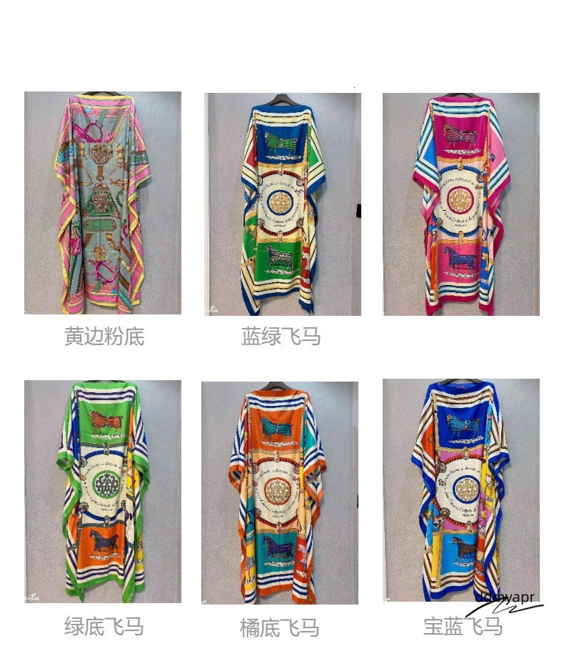 Ethnic Clothing Kuwait Fashion Blogger Recommend Printed Silk Kaftan Maxi Dresses Loose Summer ddmyday Beach Bohemian Long Dress For Lady ddmyday