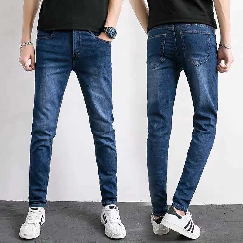 Fashion Mens Slim Fit Denim Pencil Pants High Quality Black White Skinny Stretch Jeans Mens High Street Jeans Four Season W250905