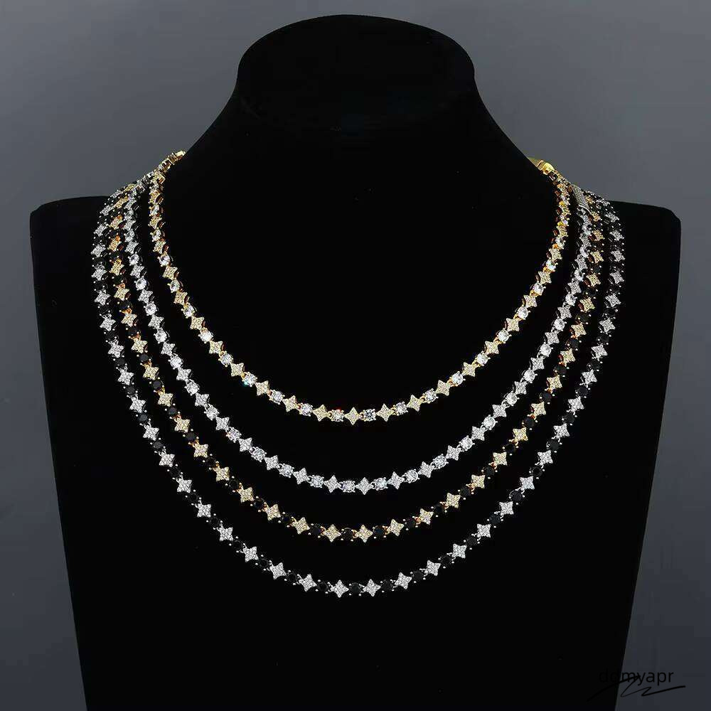 Star Design Round Cut Simulated Dia 6Mm Sterling Sier ddmyday Tennis Chain - Sparkling Jewelry For Women ddmyday ddmyday ddmyday