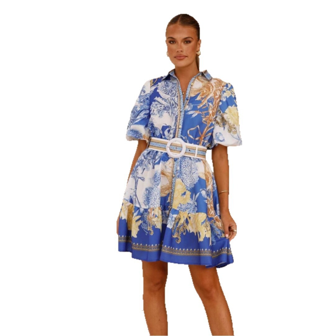 2025 Summer New Style Casual Fashion Printed TurnDown Collar Womens Jacket