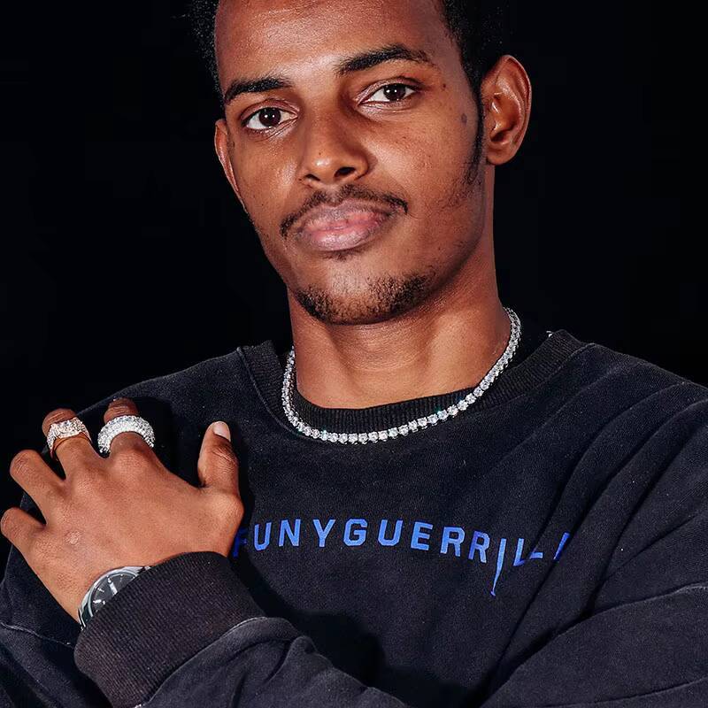 Provence Mens Diamond Tennis Chain 3mm6mm Mens Bracelet Necklace 10k White Gold Finish Full Diamond Cut Prong Setting