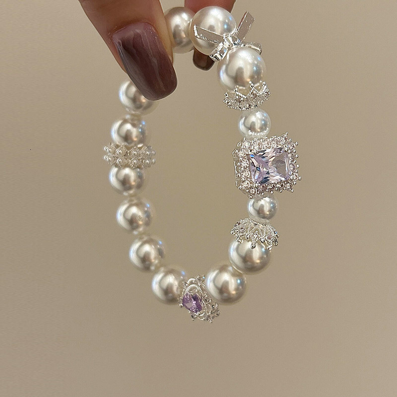 Pearl Zircon Heart Beaded Exquisite Elegant Bracelet Versatile Niche High-end Feel Women's Jewelry