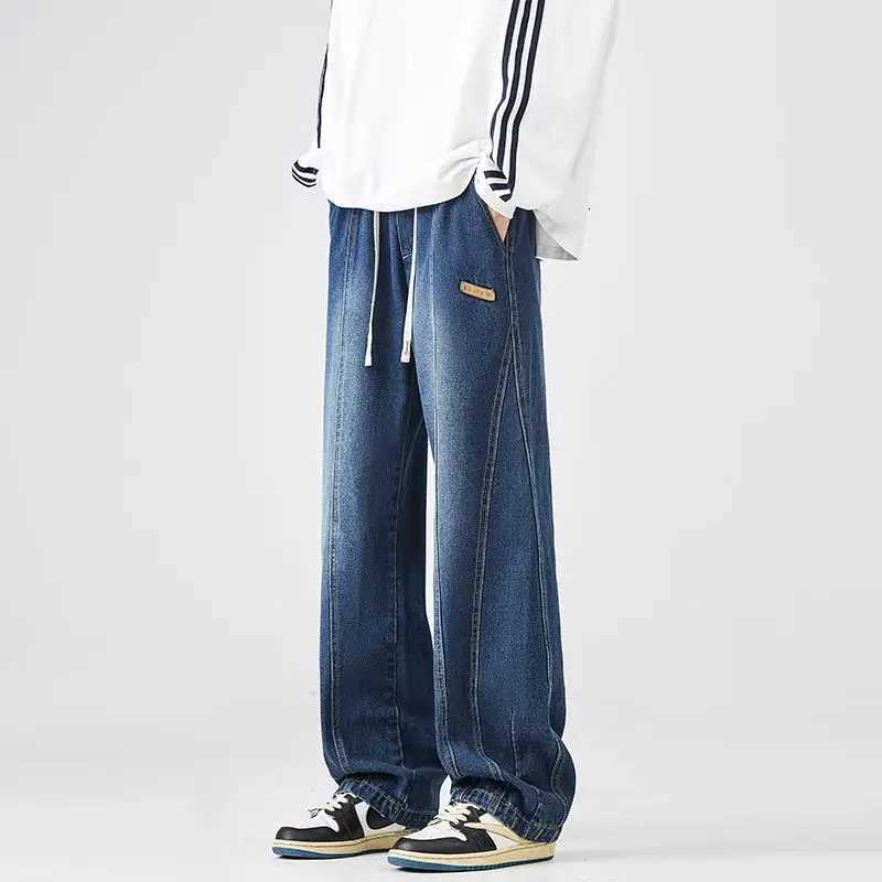 Mens Fashion Wide Leg Casual Jeans Basic Vintage High Quality Pants New Straight Leg Outside Denim Trousers Male Autumn Winter W250905