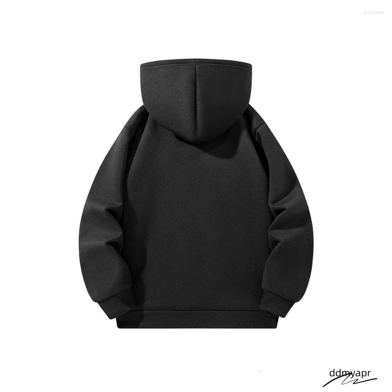 Cotton Men's Hoodies Half Zipper Hooded Solid Color Long Sleeve Sweatshirts Autumn Loose Sport Warm Sweats Ddmydec Fashion Casual Pullover
