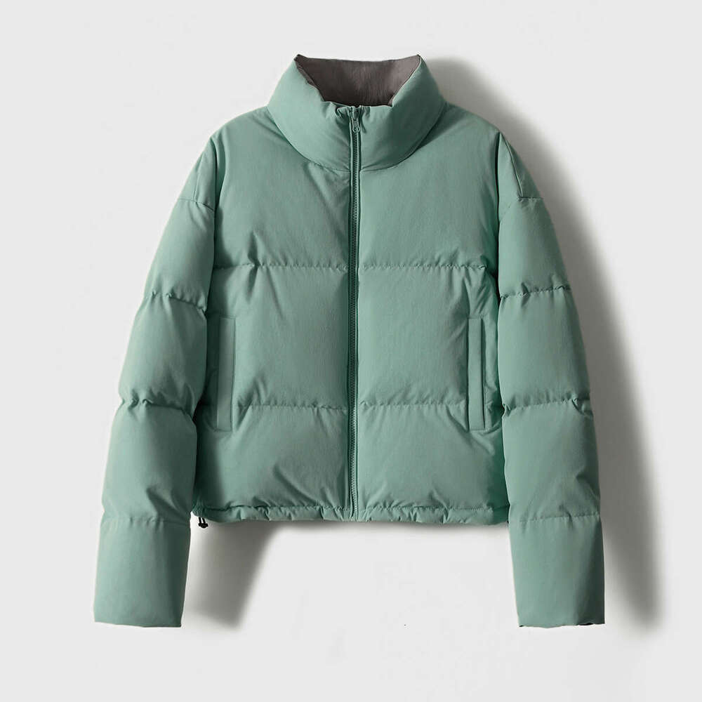 Reversible 95% White Goose Down Puffer Soft Loose Bread Jacket High-End Women's New Short Coat B5